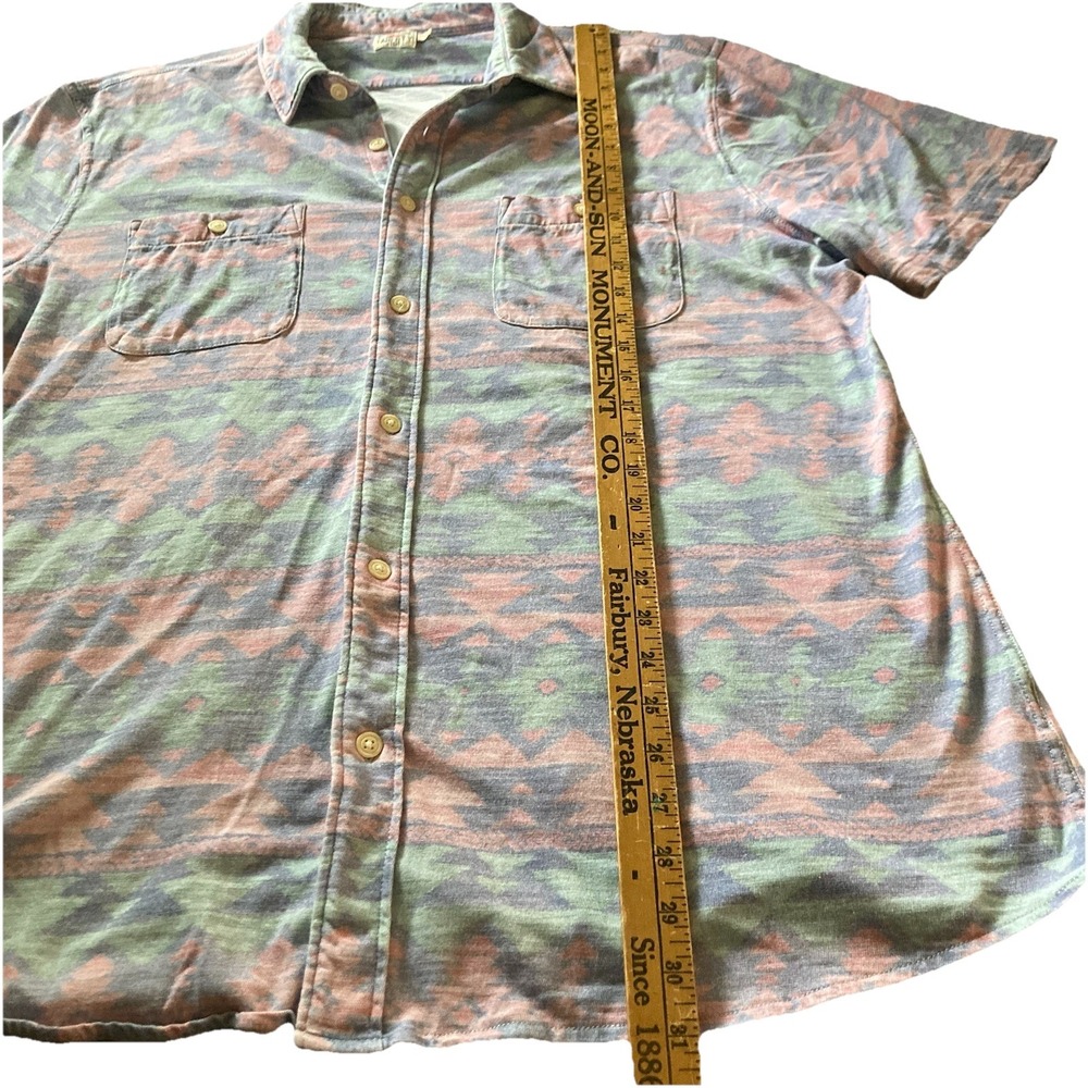 Faherty Doug Good Feather Men's XXL Shirt Geometric Southwest Organic Cotton - Picture 5 of 13